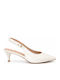 Heels with Strap & Thin Mid Heel Ecru SV-VB69301-26HH-EKROU