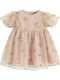 Girls Dress Short Sleeve Beige