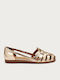 Damen Ballerinas aus Leder in Gold Farbe