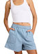 Mid Damen-Jeans-Shorts Blau