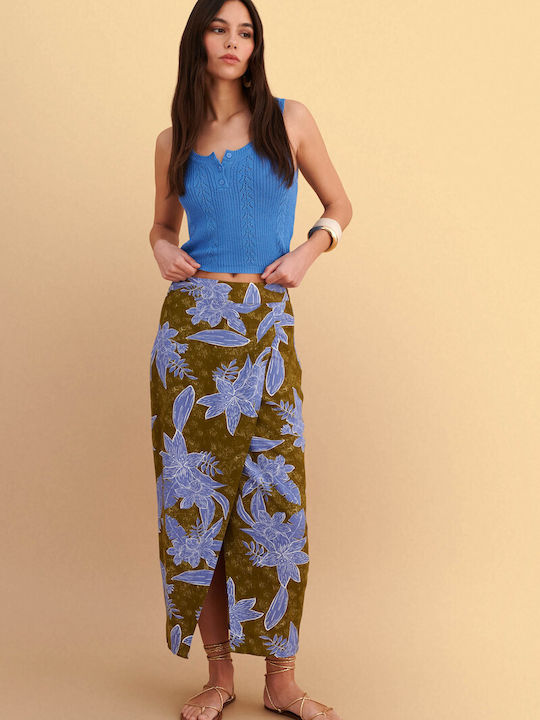 Maxi Φούστα Φάκελος Floral Πολύχρωμο