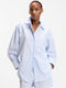 Long Sleeve Women's Shirt Light Blue Striped