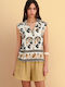 Sleeveless Women's Shirt Multicolour Floral