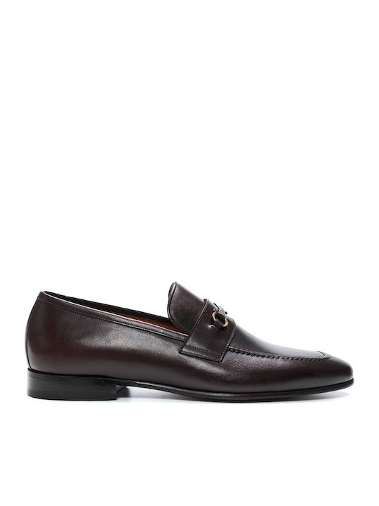Δερμάτινα Ανδρικά Loafers σε Καφέ Χρώμα
