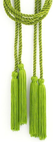 Twisted Lace 1m Ø6mm Tassels 11cm Olive Pack 3 Pieces