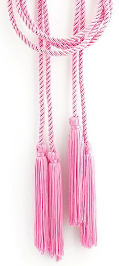 Twisted Lace 1m Ø6mm Tassels 11cm Pink Pack 3 Pieces