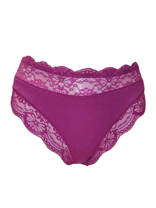 Jadea Damen-Slip mit Spitze Dunkles Lila