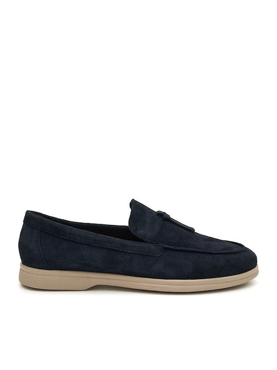 Leather Women's Moccasins In Blue Colour