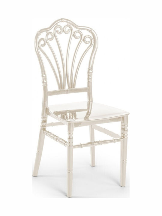 Gartenstühle Kunststoff Flora Pearl 38x42x93cm