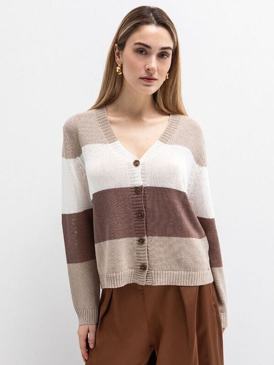 Toi&Moi Women's Knitted Multicolour Cardigan