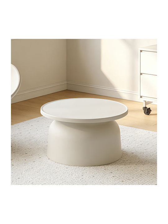 Masă Laterală Rotundă Albă Domi L67xL67xÎ36cm