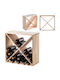 Kadax Tabletop Wooden Wine Rack for 24 Bottles Brown 52x25.5x52cm