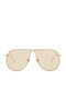 Unisex Sonnenbrillen mit Gold Metallisch Rahmen und Gold Farbe Gläsern