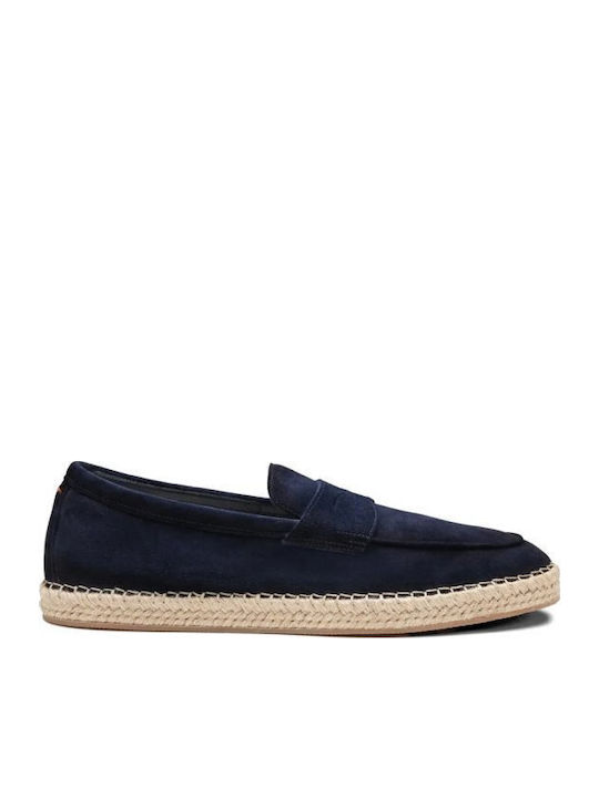 Leather Men's Espadrilles in Blue Color