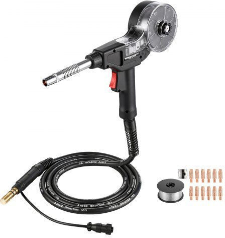 Vevor 135amp Spool Gun 3m Cable Replacement Miller Spoolmate 100 11pcs Mig Welding Contact Tips & Er4043 0.9mm Aluminum Mig Welding Wire