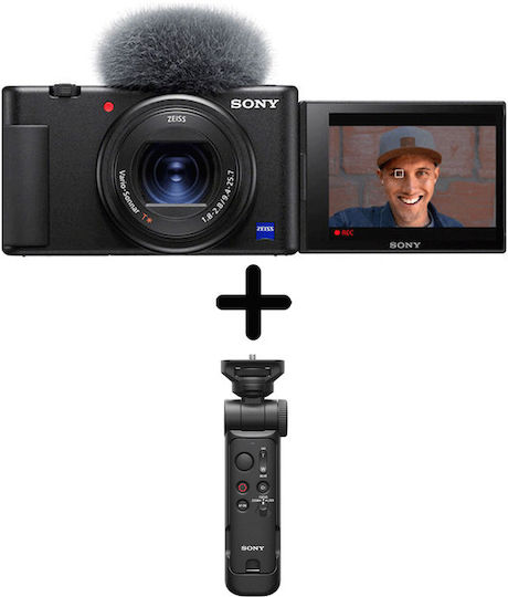 Sony ZV-1 με GP-VPT3 Compact Φωτογραφική Μηχανή 20.1MP 4K UHD Οπτικού Ζουμ 2.7x Μαύρη