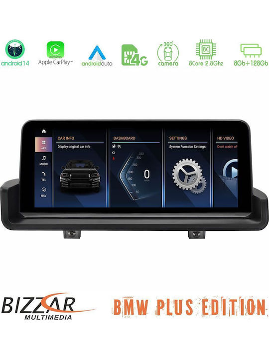Bizzar Auto-Audiosystem für BMW Serie 3 (E90) / Serie 3 / E90 2006 – 2011 (Bluetooth/USB/Eingebautes Wi-Fi / GPS / Apple CarPlay / Android Auto) mit Touchscreen 10.25"