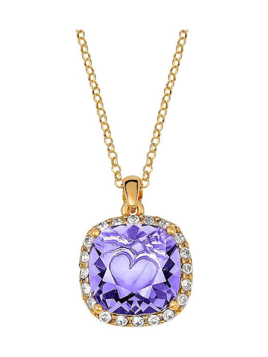 VTJ Rosette Necklace From Gold Plated Silver Lilac
