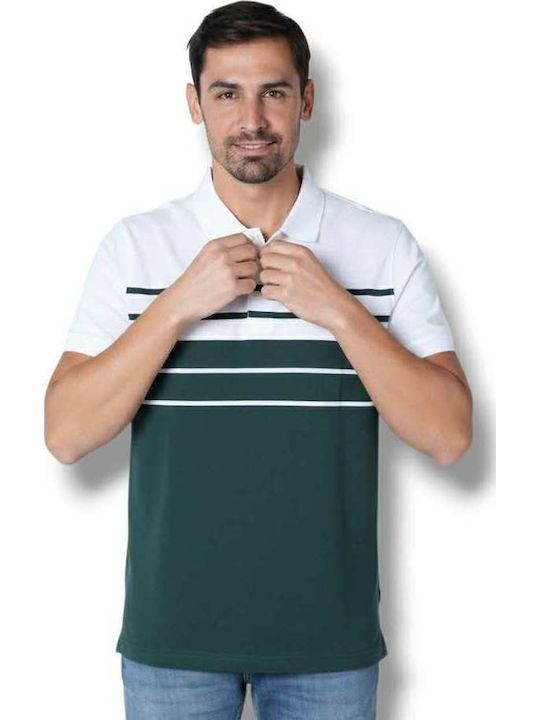 Frank Tailor Short Sleeve Green Striped Blouse