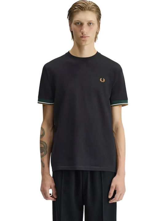 Twin Tipped Polo Short Sleeve Blouse Black