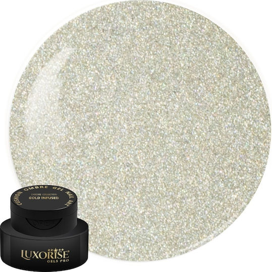 Gel Unghii Uv Nail Art Babyboomer Luxorise Cushion Ombre Chrome Auriu Infuzat 2ml