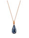 VTJ Necklace Made of Silver Navy Blue