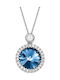 VTJ Halskette Rosette aus Silber Marineblau