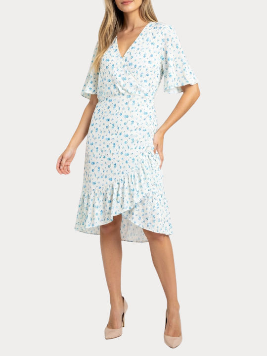 Rochie Mini Wrap-Around de Vară Albă