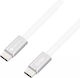 Forcell Flat USB 2.0 Cable USB-C male - USB-C 100W Λευκό 1.2m