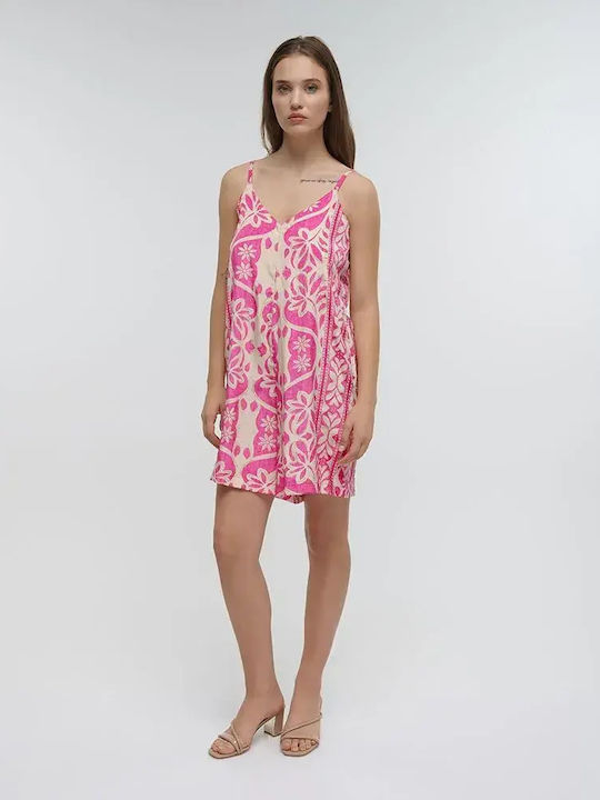 Women’s Sleeveless One-piece Jumpsuit White/Pink