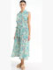 Women's One-piece Jumpsuit White With Blue Turquoise