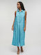 Women Sleeveless One-piece Jumpsuit Turquoise