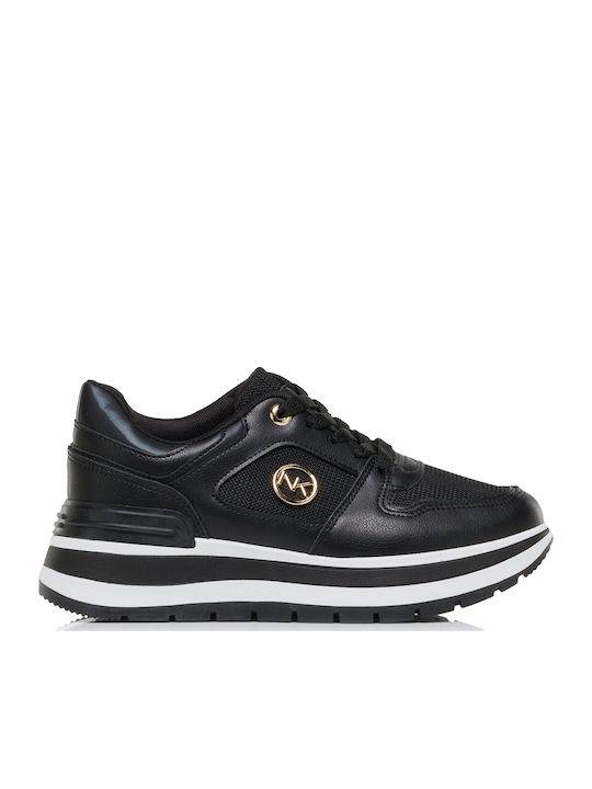 Renda Flatforms Sneakers Μαύρο
