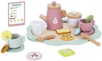 Tooky Toys Παιχνίδι Σετ Τσαγιού από Ξύλο