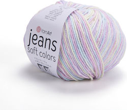 YarnArt Jeans Soft Colors Κίτρινο Ροζ Πράσινο