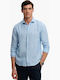 Classic Μακρυμάνικo Λινό Πουκάμισο Ριγέ Classic Blue Stripe