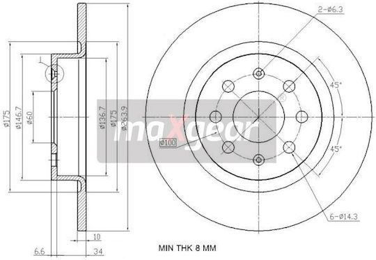 Disc De Frână Fiat Partea Din Spate Grande Punto Evo 07