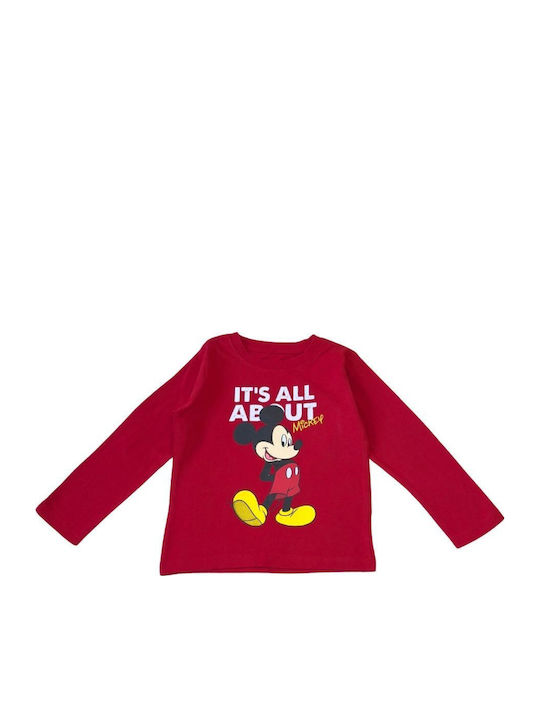 Kinderoberteile Langärmelig Rote Mickey Mouse