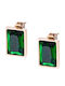 Verorama Earrings Made of Gold Plated Steel with Green Stones