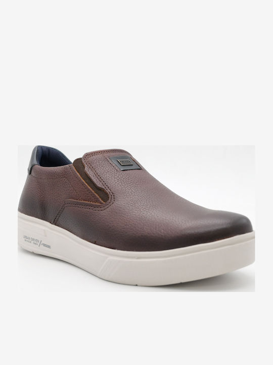 Pegada Δερμάτινα Ανδρικά Loafers σε Καφέ Χρώμα