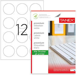 Tanex Selbstklebende A4 Etiketten Rund 60mm Tanex Selbstklebende A4 Etiketten Rund 60mm