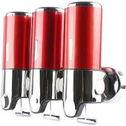 Triple Dispenser Liquid Soap Shower Gel 500ml/section Dark Red