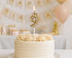 Candle Number 9 Crown Champagne Gold 6 Cm