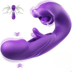 Smd Multitasker X3 Clitoral Licking Flapping & G Spot Vibrator 3-in1 Δονητής 7 Vibration & Flapping Licking Modes Purple