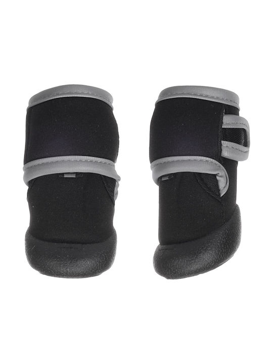 Non-Slip Dog Shoes Flamingo Laky Paw Protection Medium 5x5cm Black 2pcs