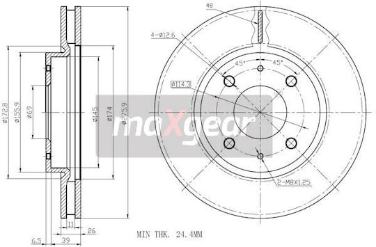 Mitsubishi Galant Lancer 2000 Vorderseite Bremsscheibe