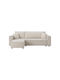 Corner Couch Bed with Right Corner and Storage Space Beige 240x92x82 cm