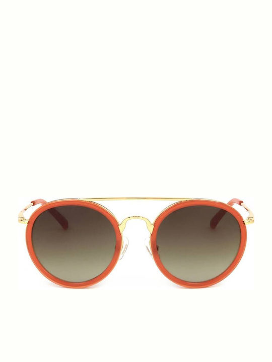 Linda Farrow Unisex Γυαλιά Ηλίου με Πορτοκαλί Σκελετό και Καφέ Φακό