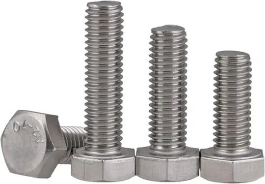 Inox Βίδα Εξάγωνη Inox με Διάμετρο M8 και Μήκος 60mm