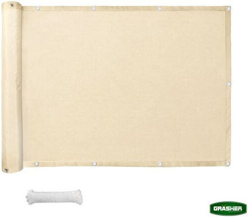Grasher Ecru Shade Divider With Hoops 0.75x5m 180gr/m²